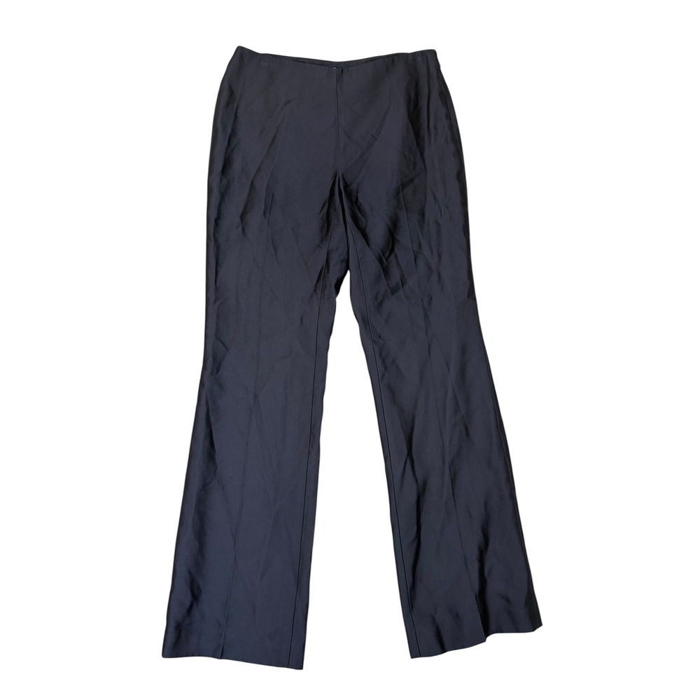 Ann Taylor Womens 100% Silk Lined Blue Straight Leg Trousers Pants Side Zip 8
